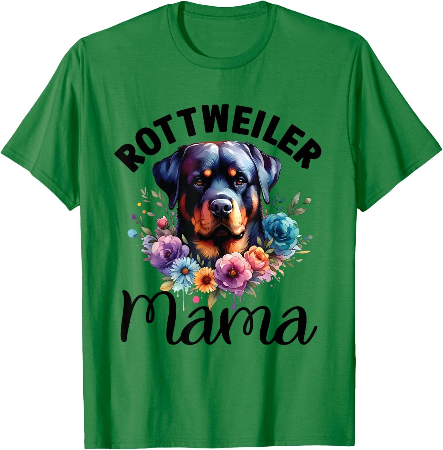 Floral Rottweiler Mom Dog Lovers Rottie Mama Mother's Day Men Women Kids T-Shirt - T-Shirt | Irish Green