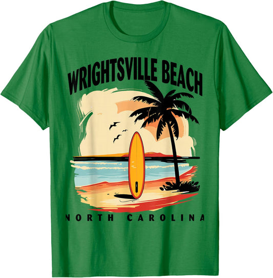 Wrightsville Beach North Carolina Surfboard Surfing Men T-Shirt - T-Shirt | Irish Green