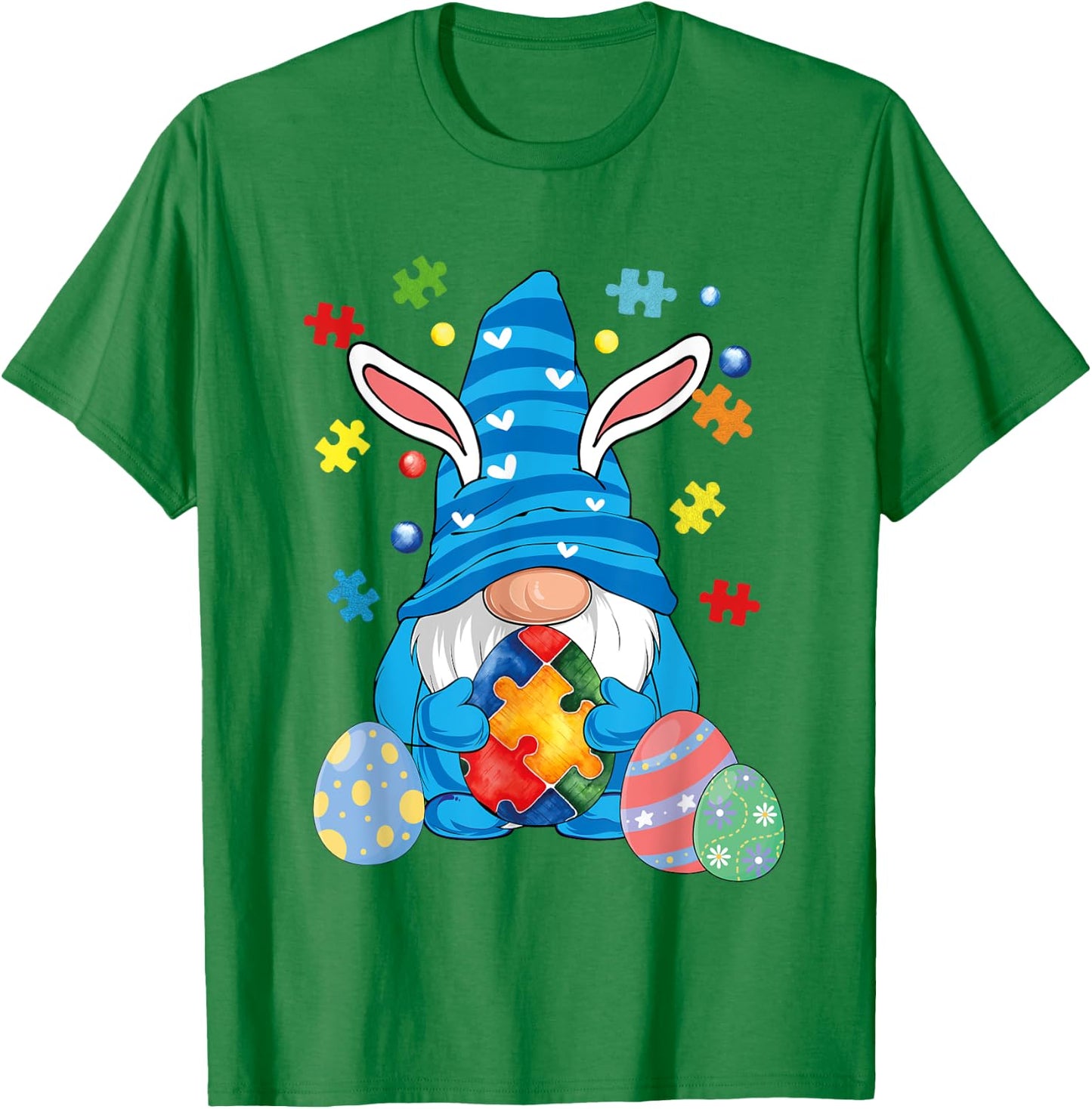 Autism Easter Gnome Autism Awareness Easter Day Gnomes Egg T-Shirt - T-Shirt | Irish Green