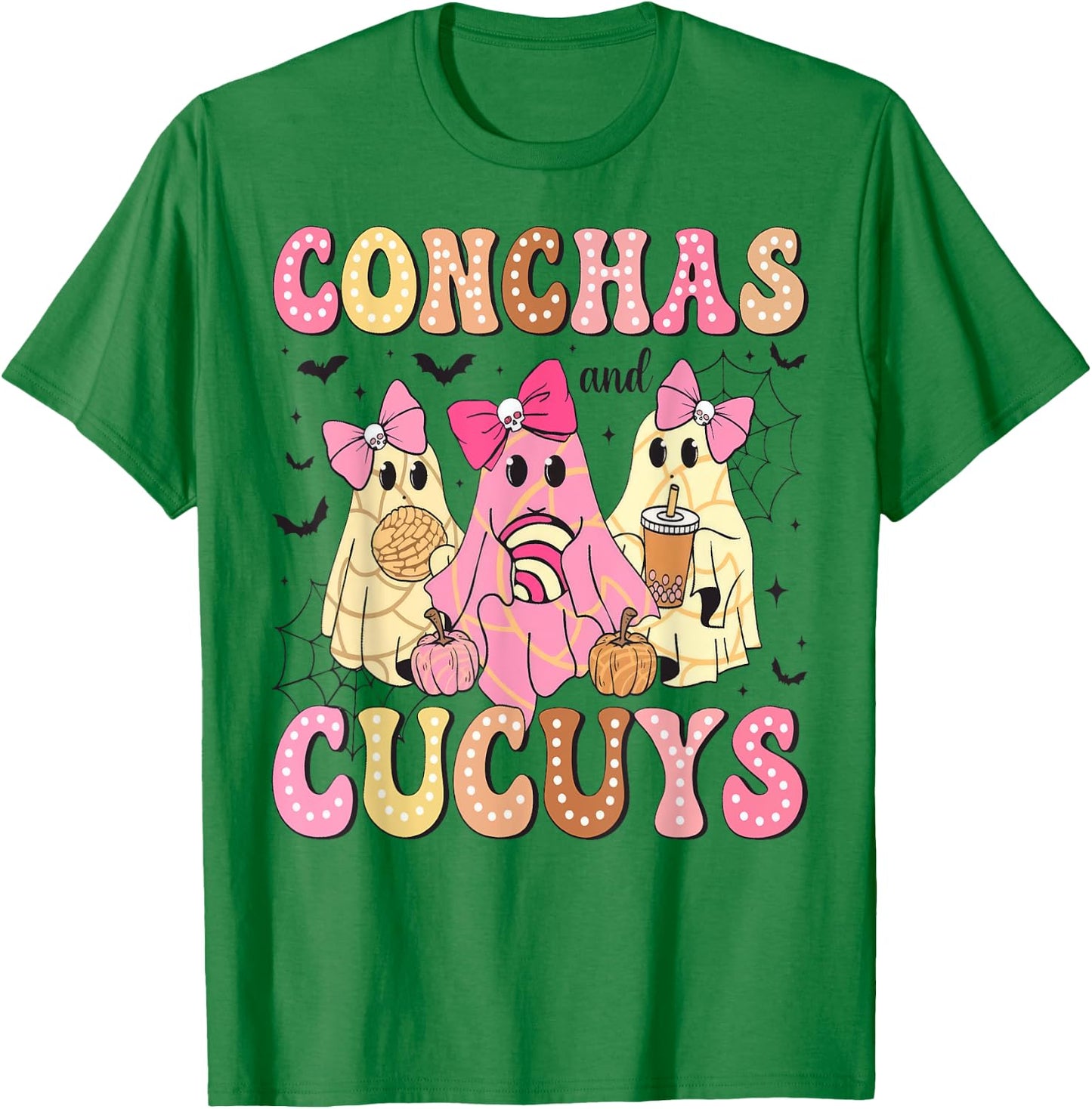 Pantasmas Conchas And Cucuys Ghost Cafe Y Pan Halloween T-Shirt - T-Shirt | Irish Green