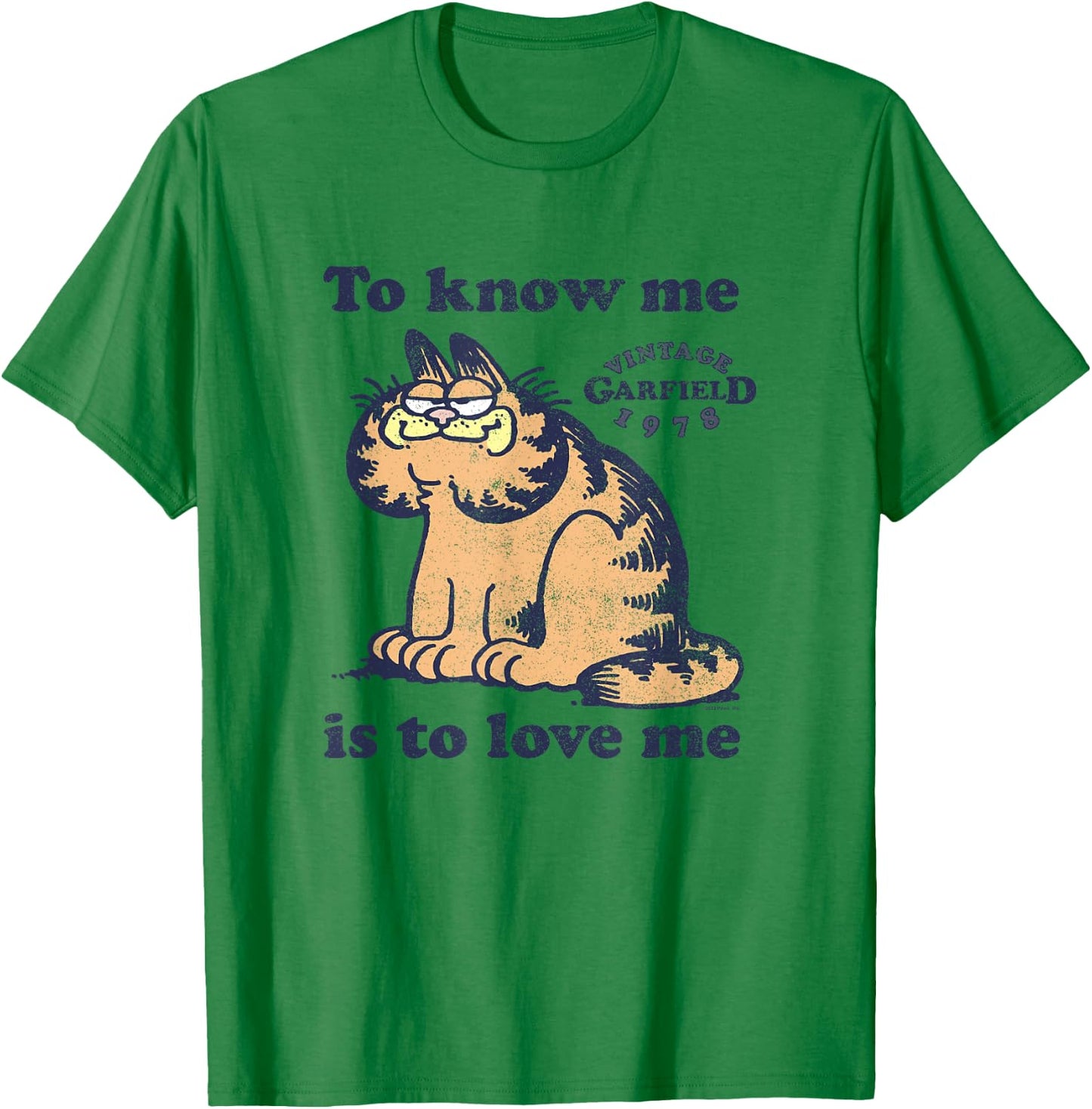 Garfield To Know Me Is To Love Me Vintage 1978 Logo T-Shirt - T-Shirt | Irish Green