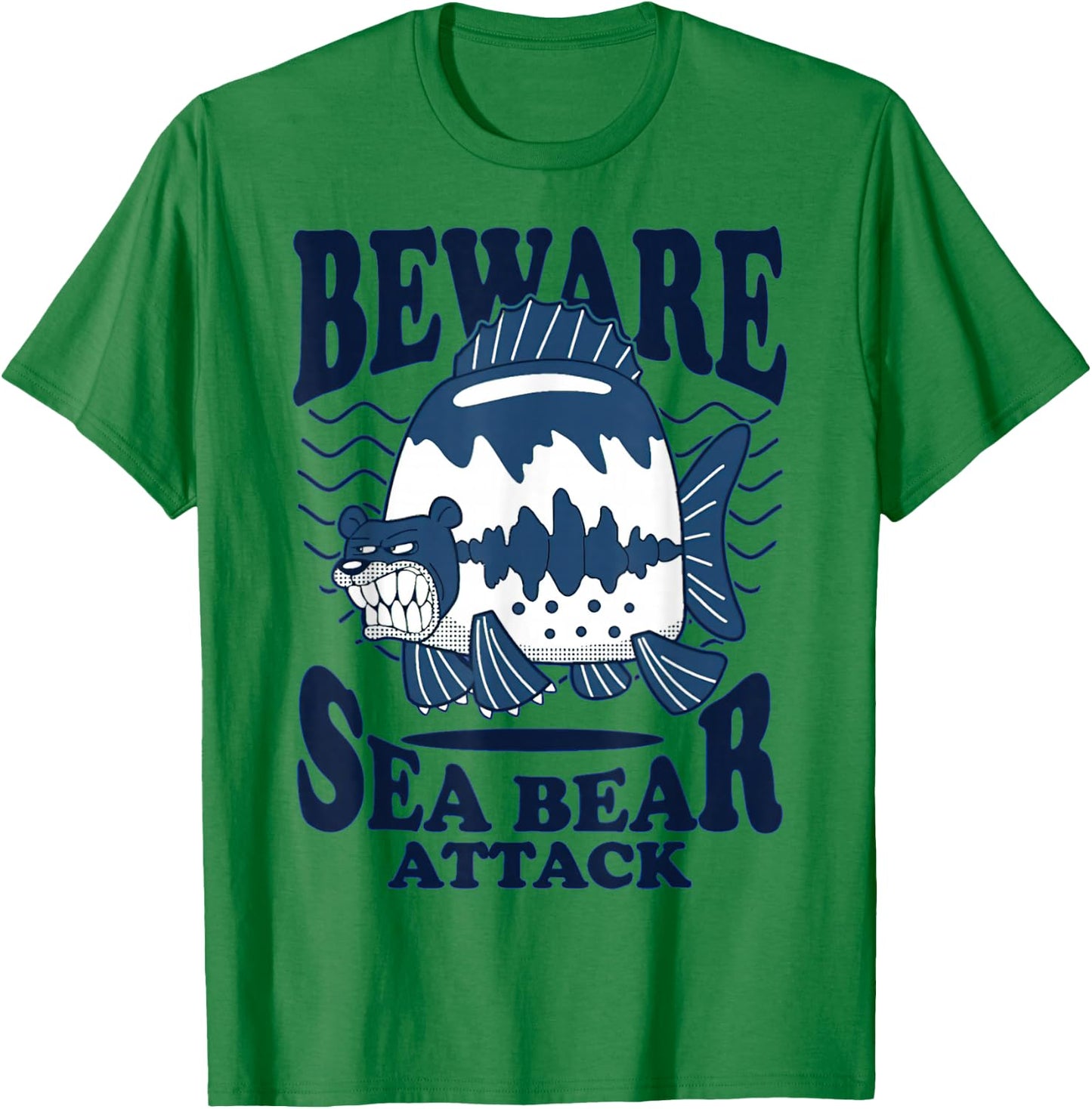 Beware Sea Bear Attack T-Shirt - T-Shirt | Irish Green