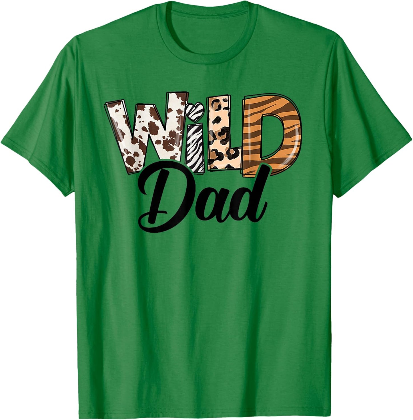 Wild Dad Birthday Family Daddy Safari Zoo Jungle Animals T-Shirt - T-Shirt | Irish Green