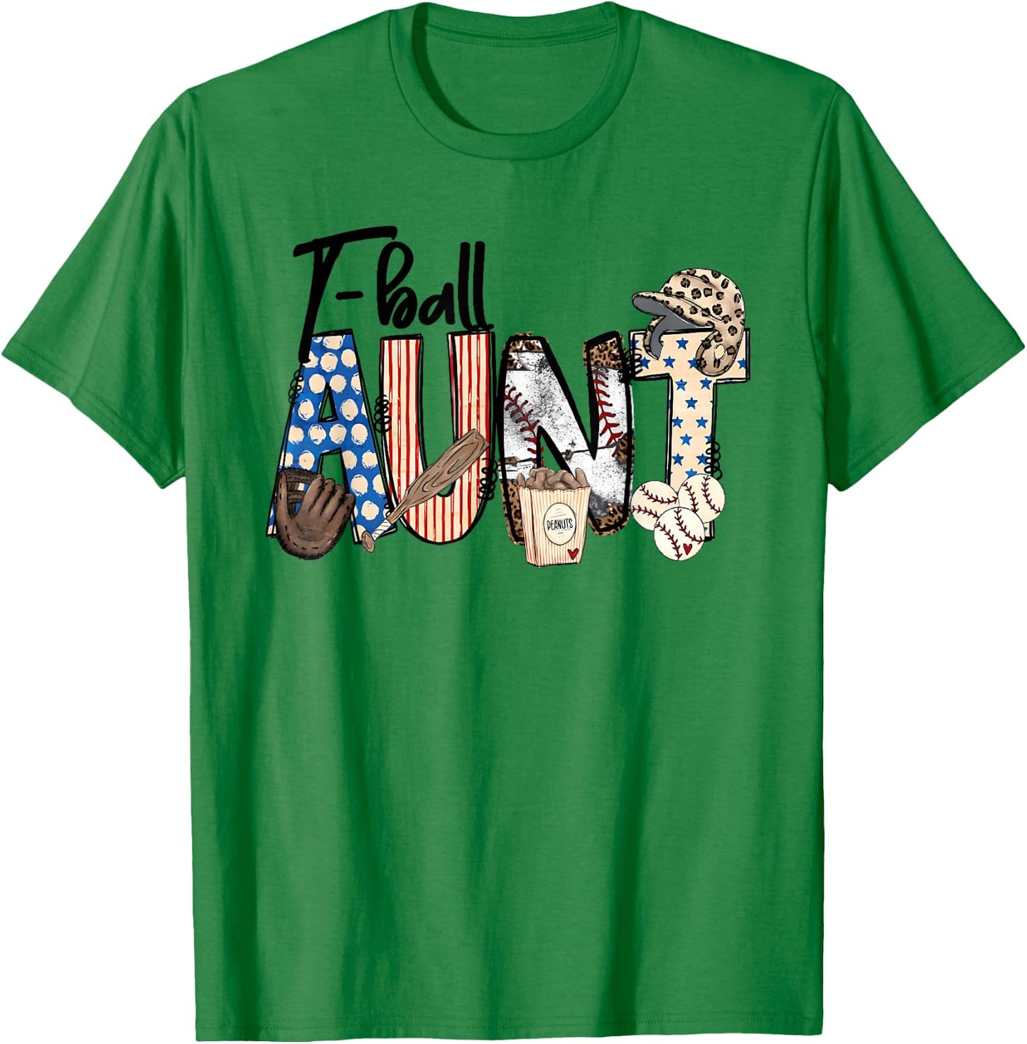 T-ball Aunt Auntie Proud ball Aunt Mother's Day Sports T-Shirt - T-Shirt | Irish Green