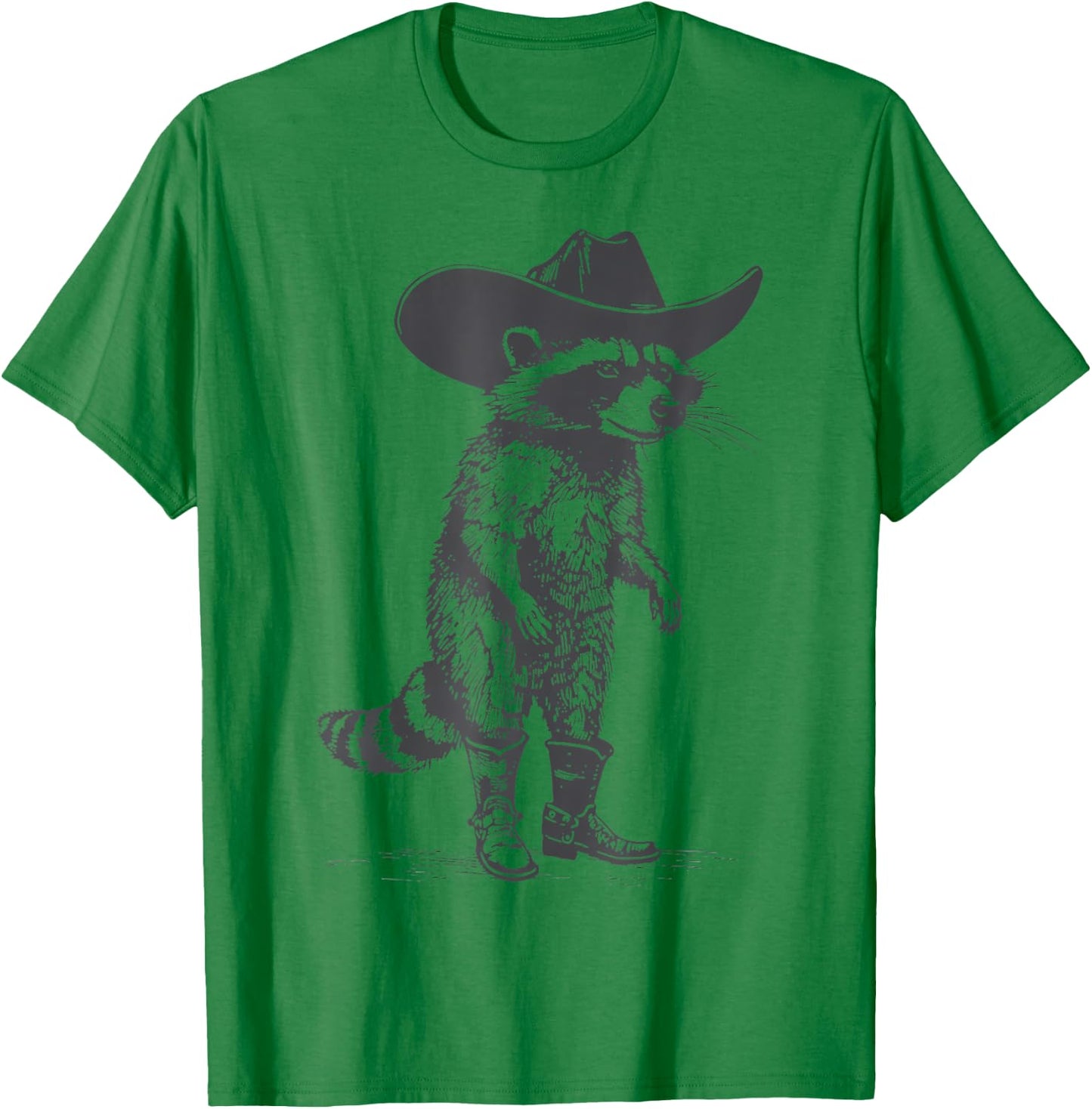 Vintage Western Country Raccoon Cowboy Cowgirl Trash Panda T-Shirt - T-Shirt | Irish Green