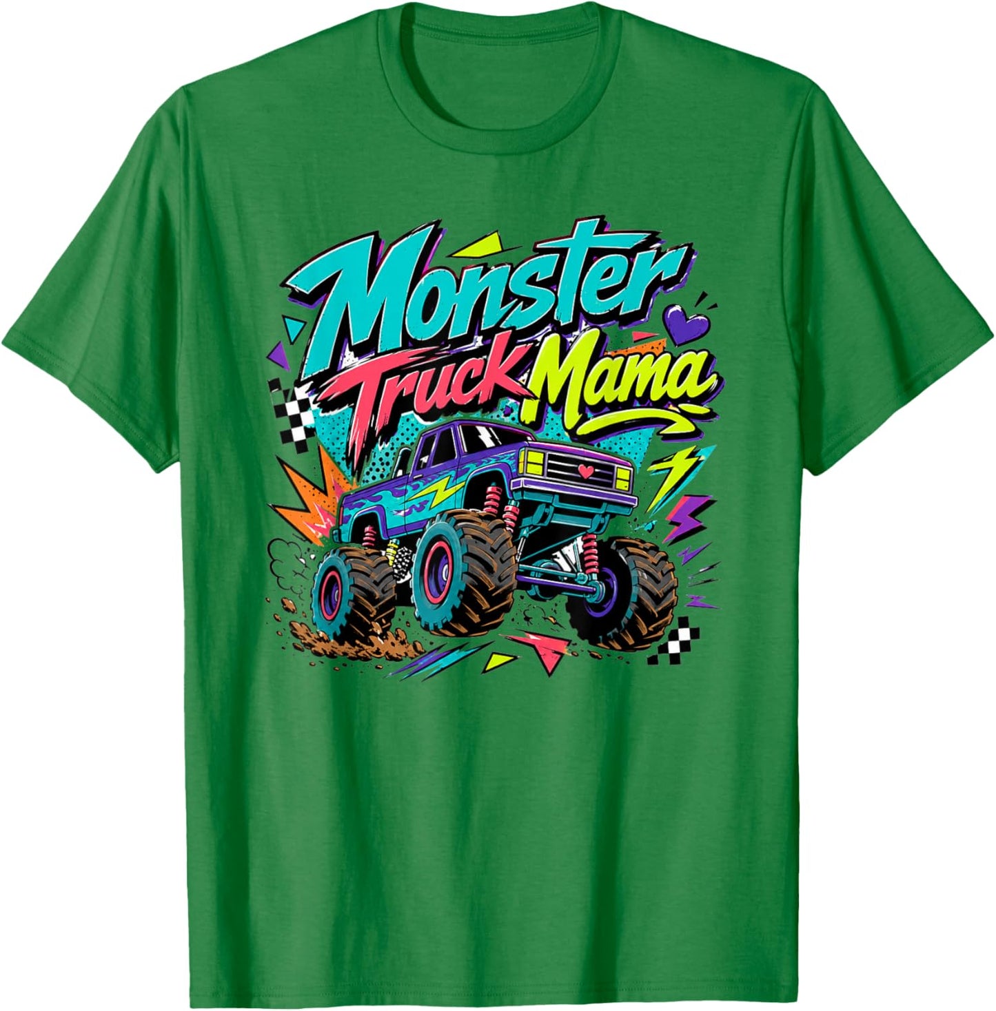 Mom Life Moms of Boys Mother’s Day Monster Truck Mama T-Shirt - T-Shirt | Irish Green