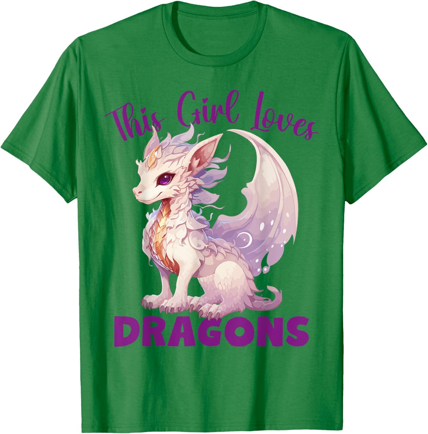 This Girl Loves Dragon for Dragon Loving Girls T-Shirt - T-Shirt | Irish Green