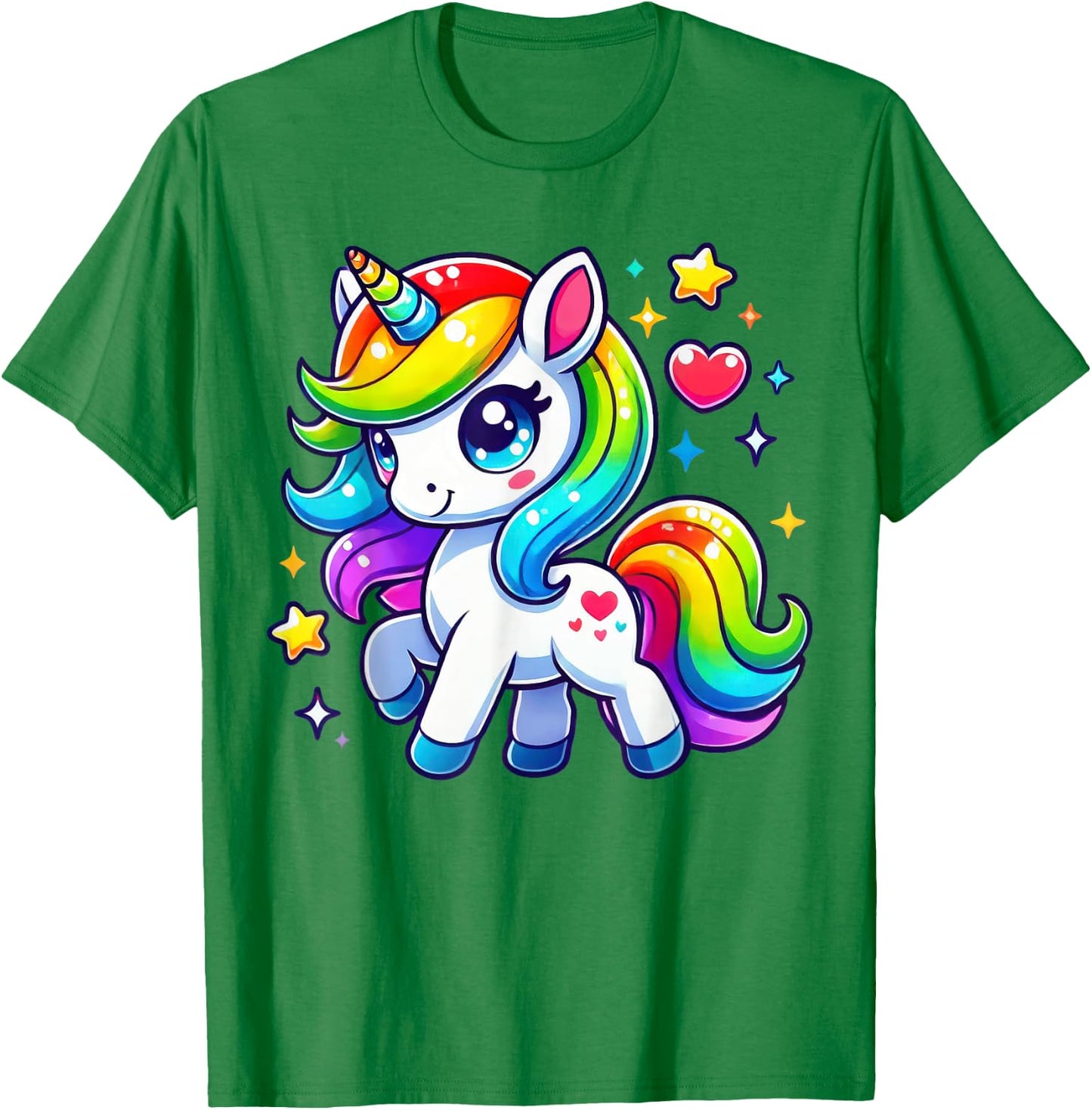 Unicorn For Girls Cute Magical Unicorn T-Shirt - T-Shirt | Irish Green