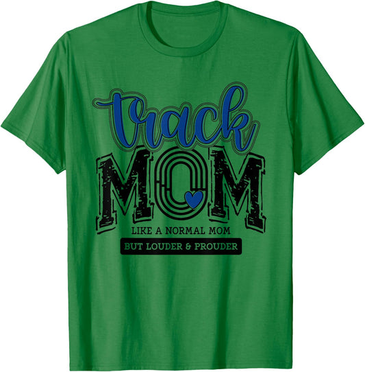 Track Mom Blue Track And Field Mama Runner Running Team T-Shirt - T-Shirt | Irish Green