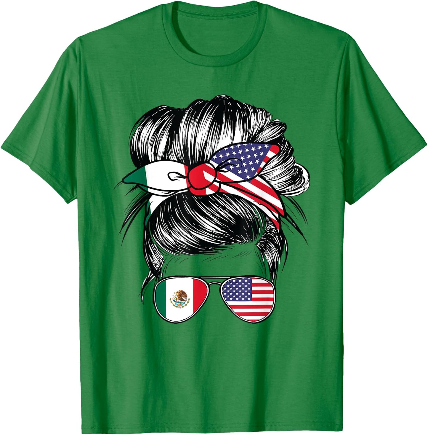 Mexican Flag Mexico Women American USA Heritage Mexico T-Shirt - T-Shirt | Irish Green