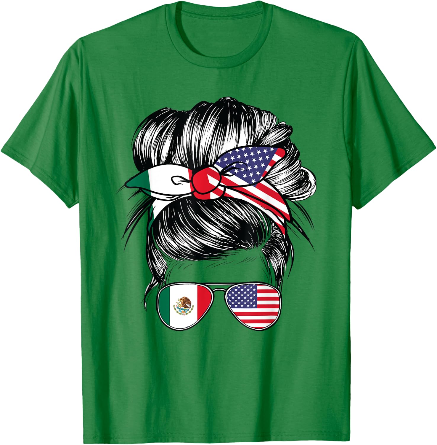 Mexican Flag Mexico Women American USA Heritage Mexico T-Shirt - T-Shirt | Irish Green