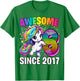 Unicorn 8th Birthday 8 Year Old Unicorn Party Girls Outfit T-Shirt - T-Shirt | Irish Green