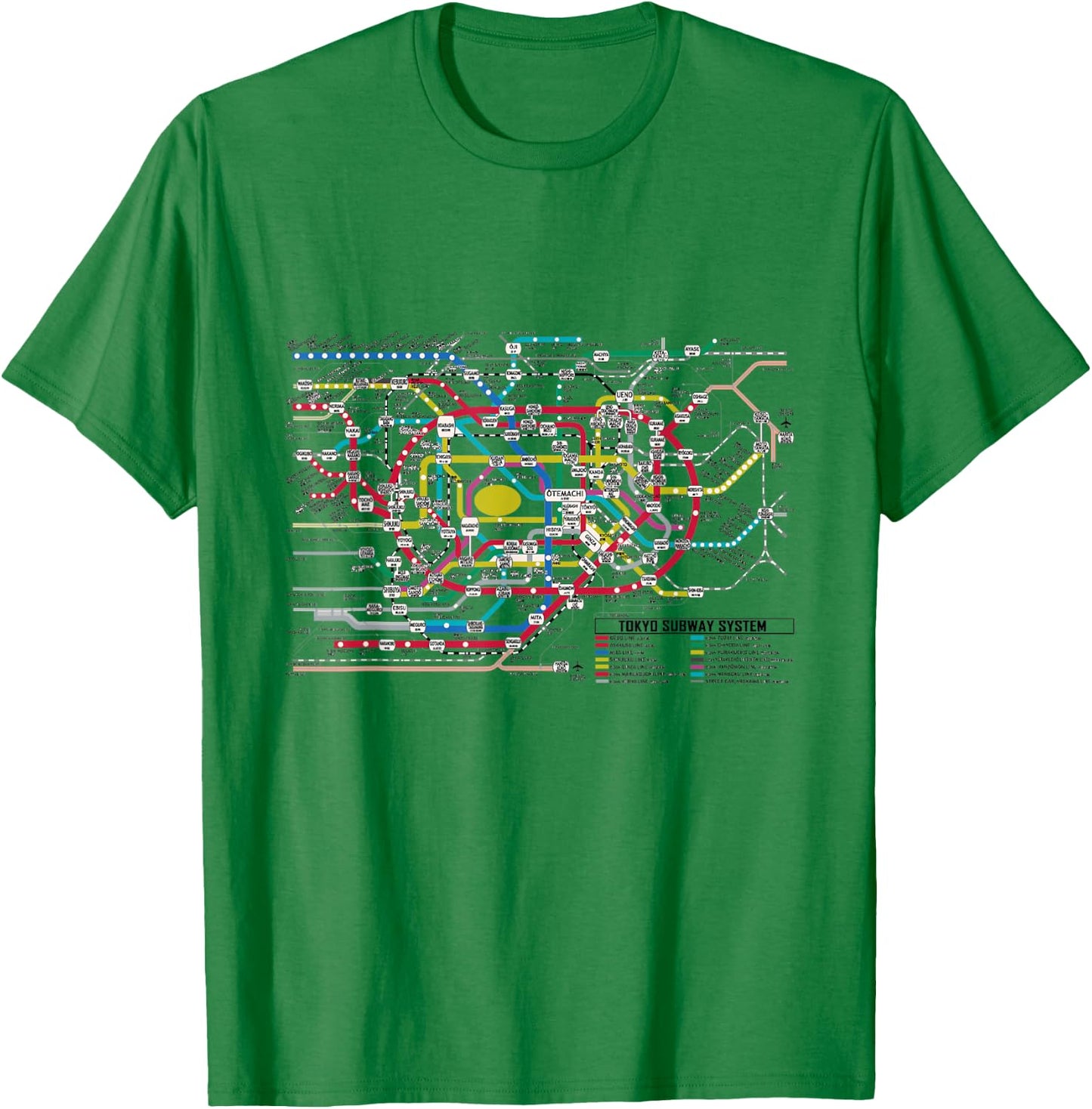 Tokyo Subway Map - Map of the Tokyo Subway System T-Shirt - T-Shirt | Irish Green
