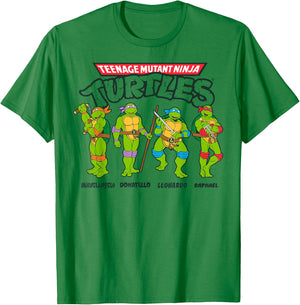 Teenage Mutant Ninja Turtles Character Group T-Shirt - T-Shirt | Irish Green