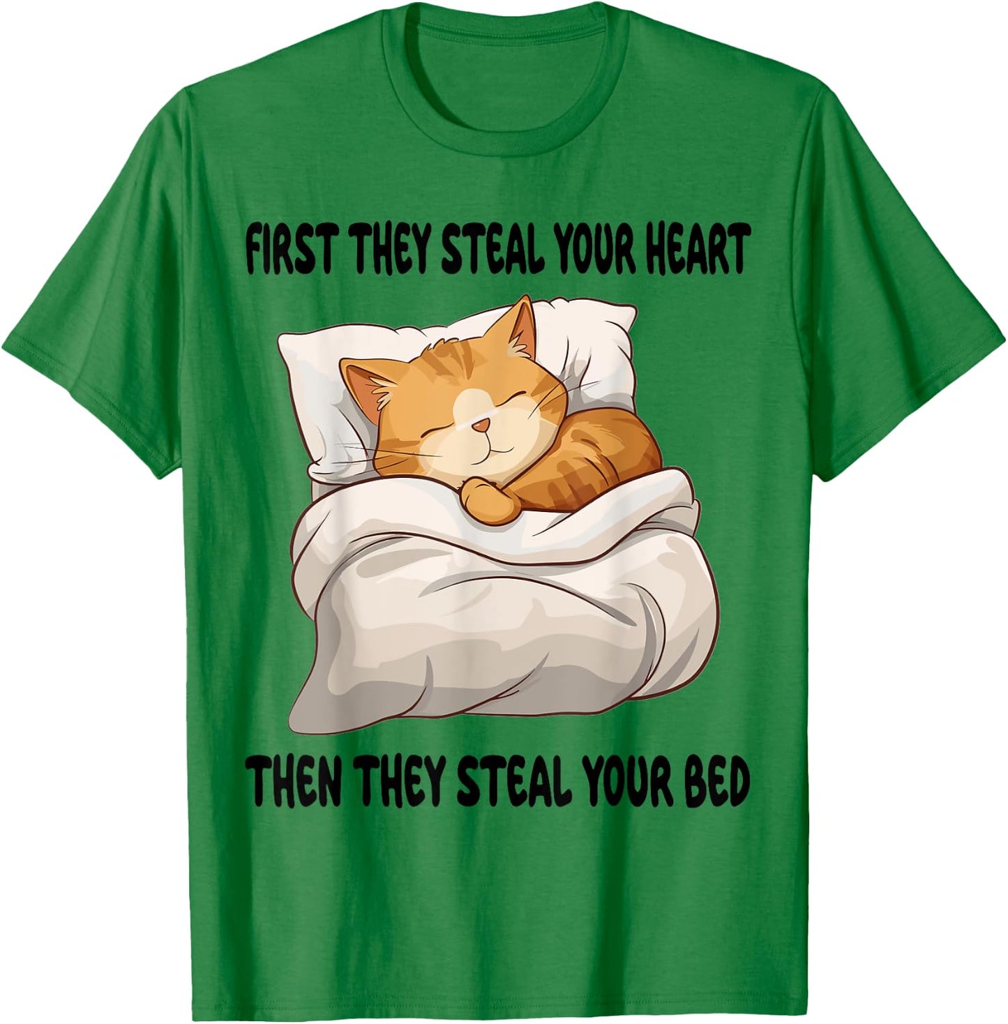 Cat Kitten Sleeping Pajamas Nightgown Men Women Girls Kids T-Shirt - T-Shirt | Irish Green