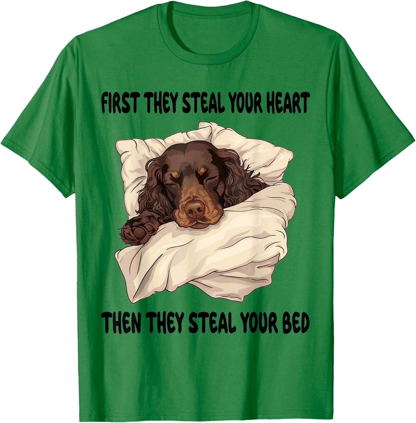 Boykin Spaniel Sleeping Pajamas Nightgown T-Shirt - T-Shirt | Irish Green