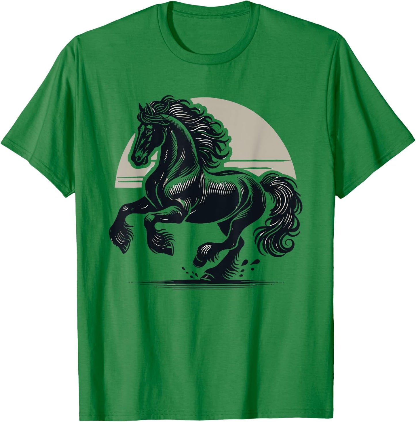Friesian Horse Lover Majestic Friesian Horse Riding T-Shirt - T-Shirt | Irish Green