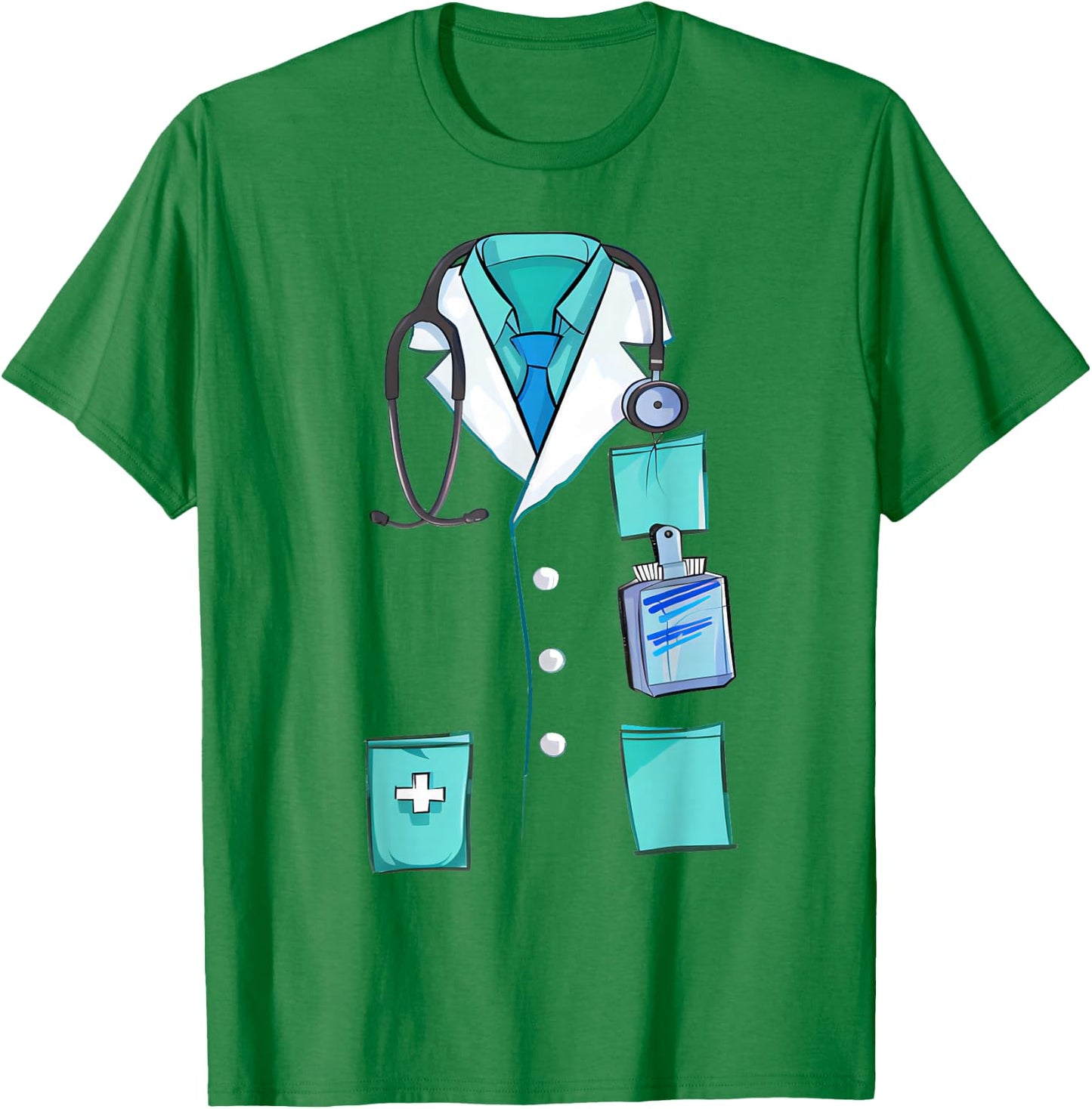 Doctor Costume Halloween White Lab Coat Men Women Kids T-Shirt - T-Shirt | Irish Green