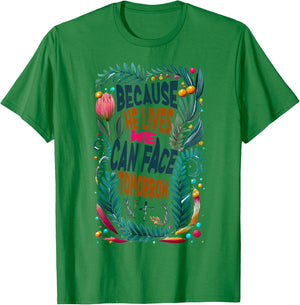 Jesus-Because-He-Lives I Can Face Tomorrow, Christian Quote T-Shirt - T-Shirt | Irish Green