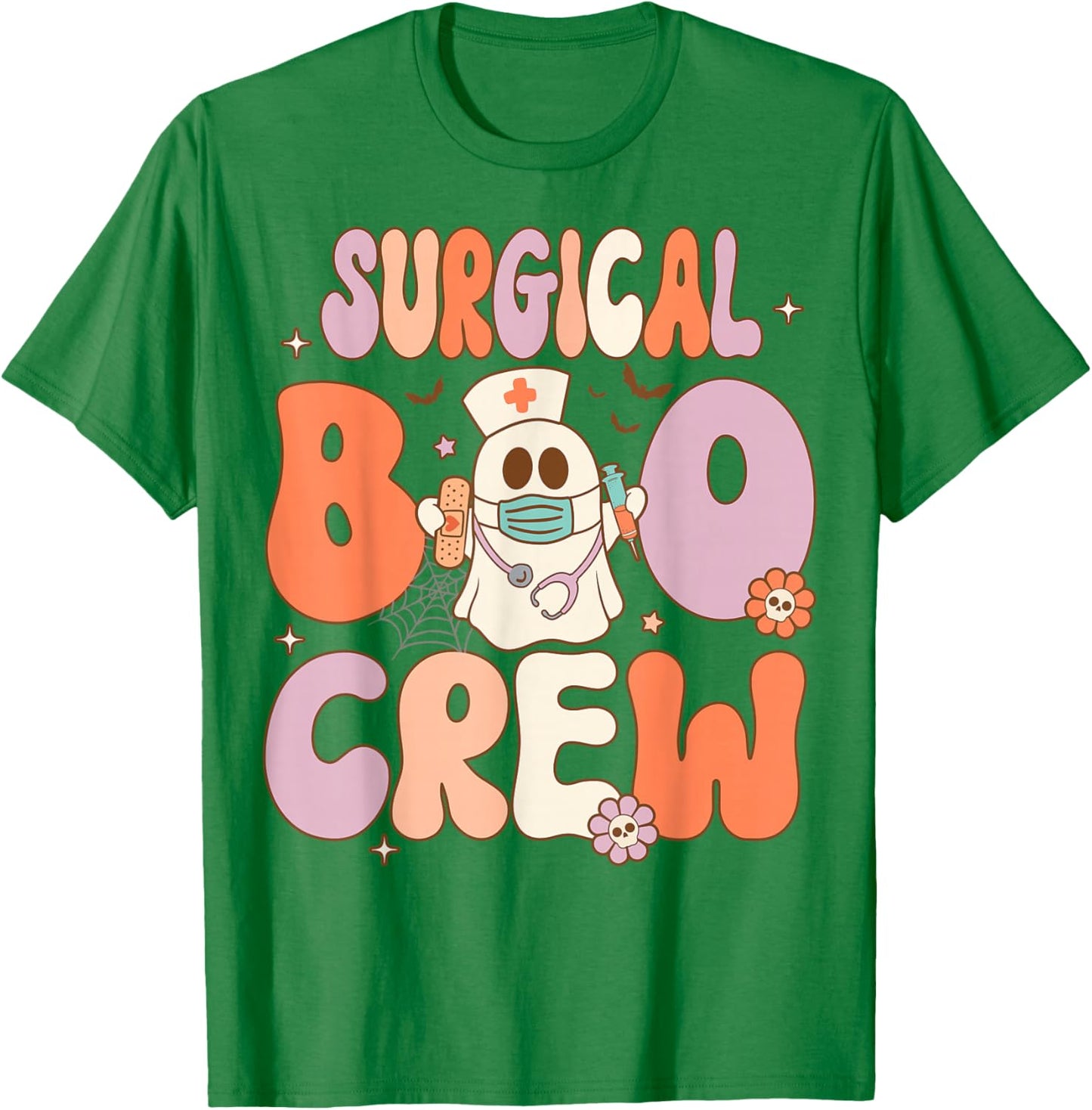 Surgical Boo Crew Nurse Funny Halloween Easy Costume T-Shirt - T-Shirt | Irish Green
