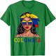 Colombianas Souvenirs Products Woman Flag Roots Colombia T-Shirt - T-Shirt | Irish Green