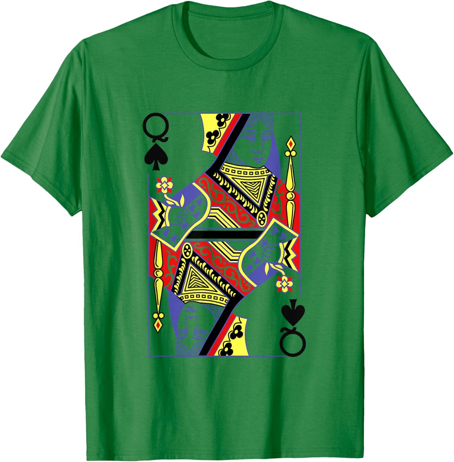 Queen of Spades Royal Flush Costume Halloween Playing Cards T-Shirt - T-Shirt | Irish Green