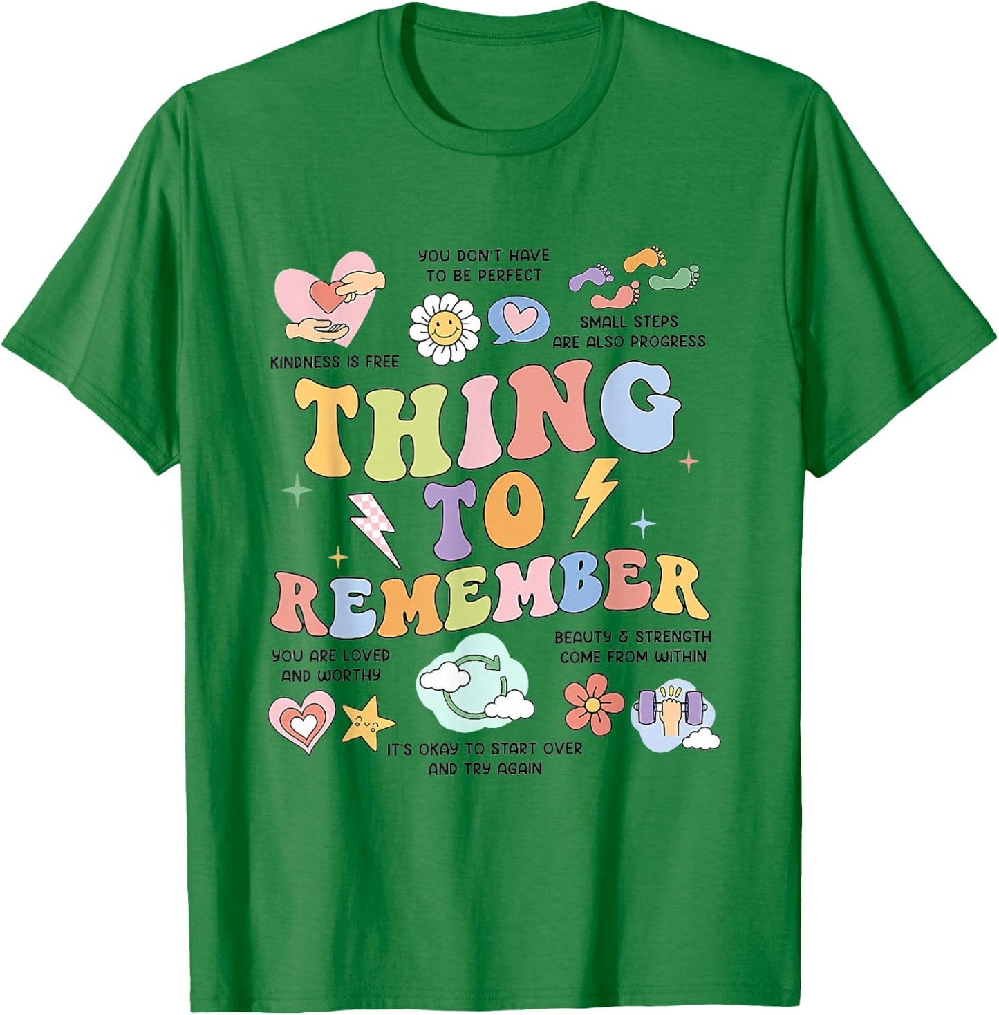 Mental Health Things to Remember CBT DBT Therapy Counseling T-Shirt - T-Shirt | Irish Green