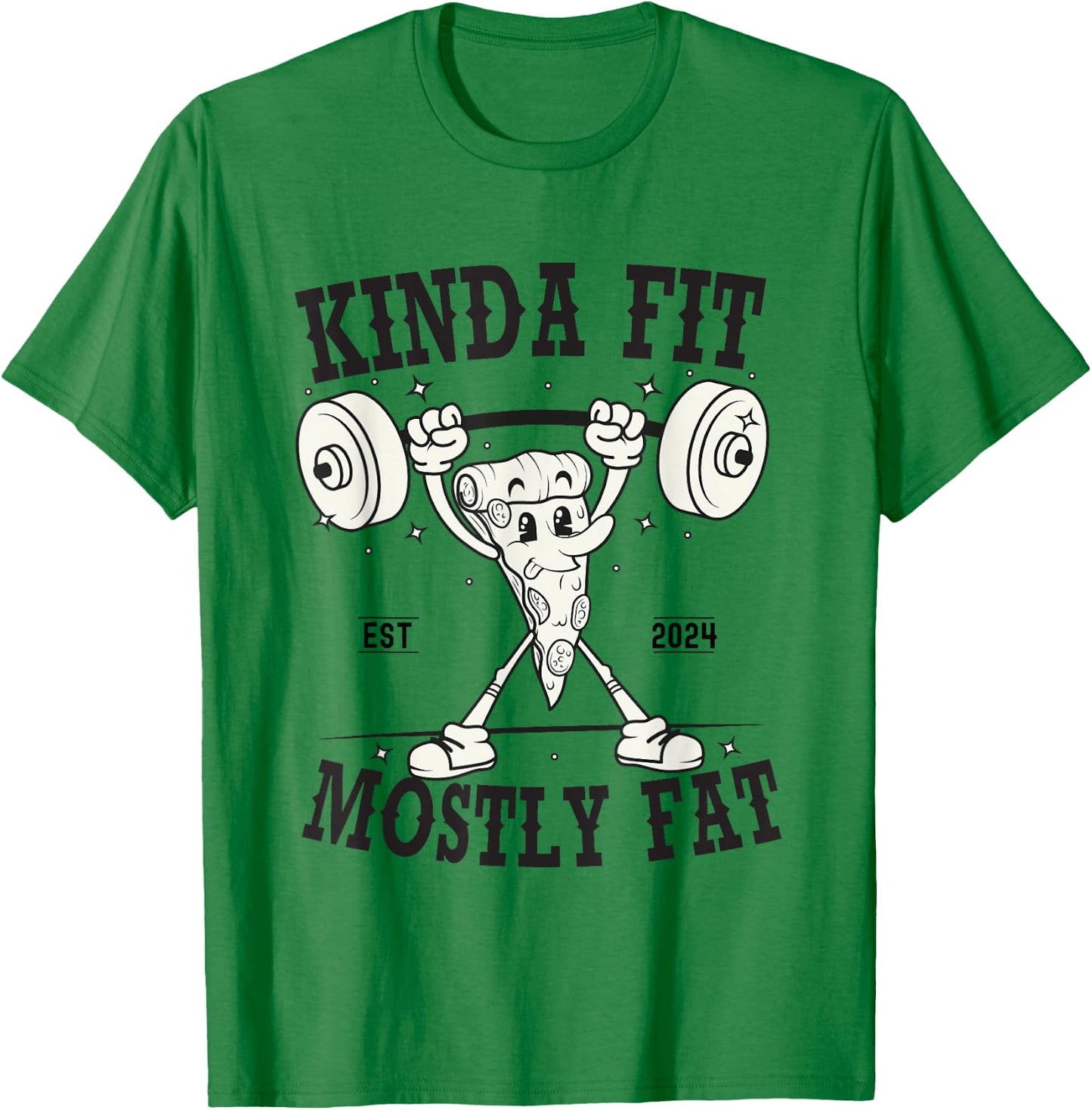 Kinda Fit Mostly Fat funny Exercise Gym Fitness Workout T-Shirt - T-Shirt | Irish Green