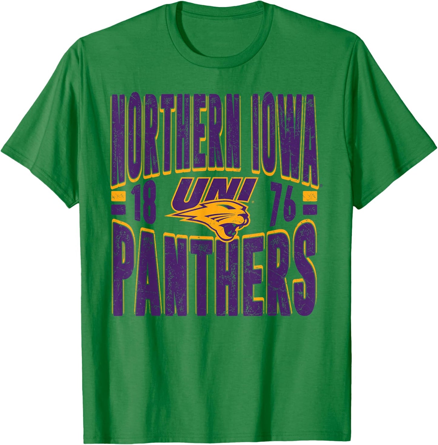 Northern Iowa Panthers Vintage 90's Retro White T-Shirt - T-Shirt | Irish Green