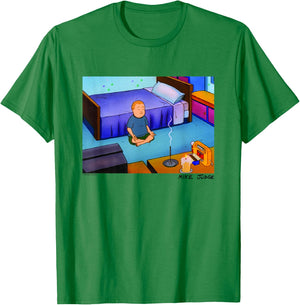 King of The Hill Bobby Hill Inner Peace Big Chest Poster T-Shirt - T-Shirt | Irish Green