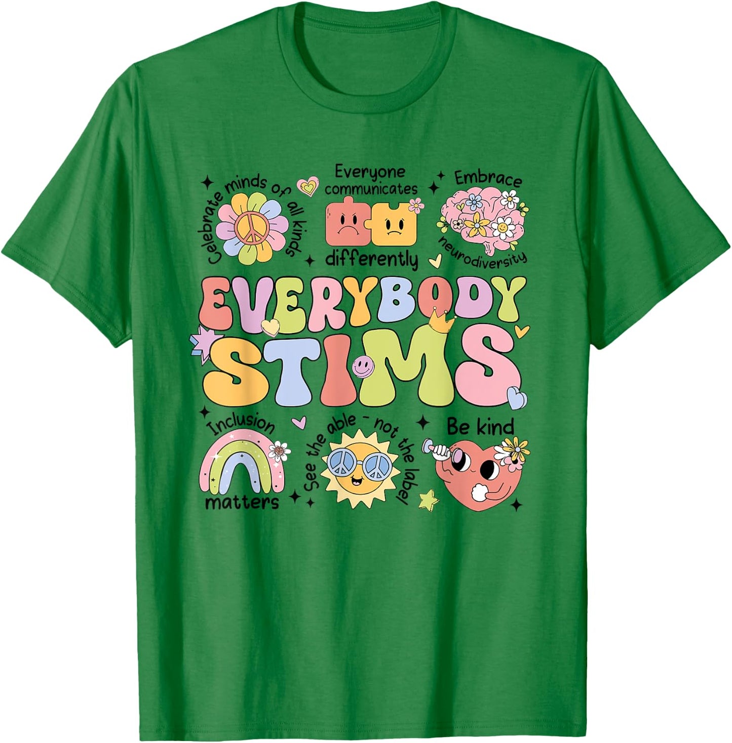 Everybody Stims Speech Therapy Behavior Analyst Aba Rbt T-Shirt - T-Shirt | Irish Green
