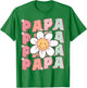 Groovy Papa Matching Family Birthday Party Daisy Flower T-Shirt - T-Shirt | Irish Green