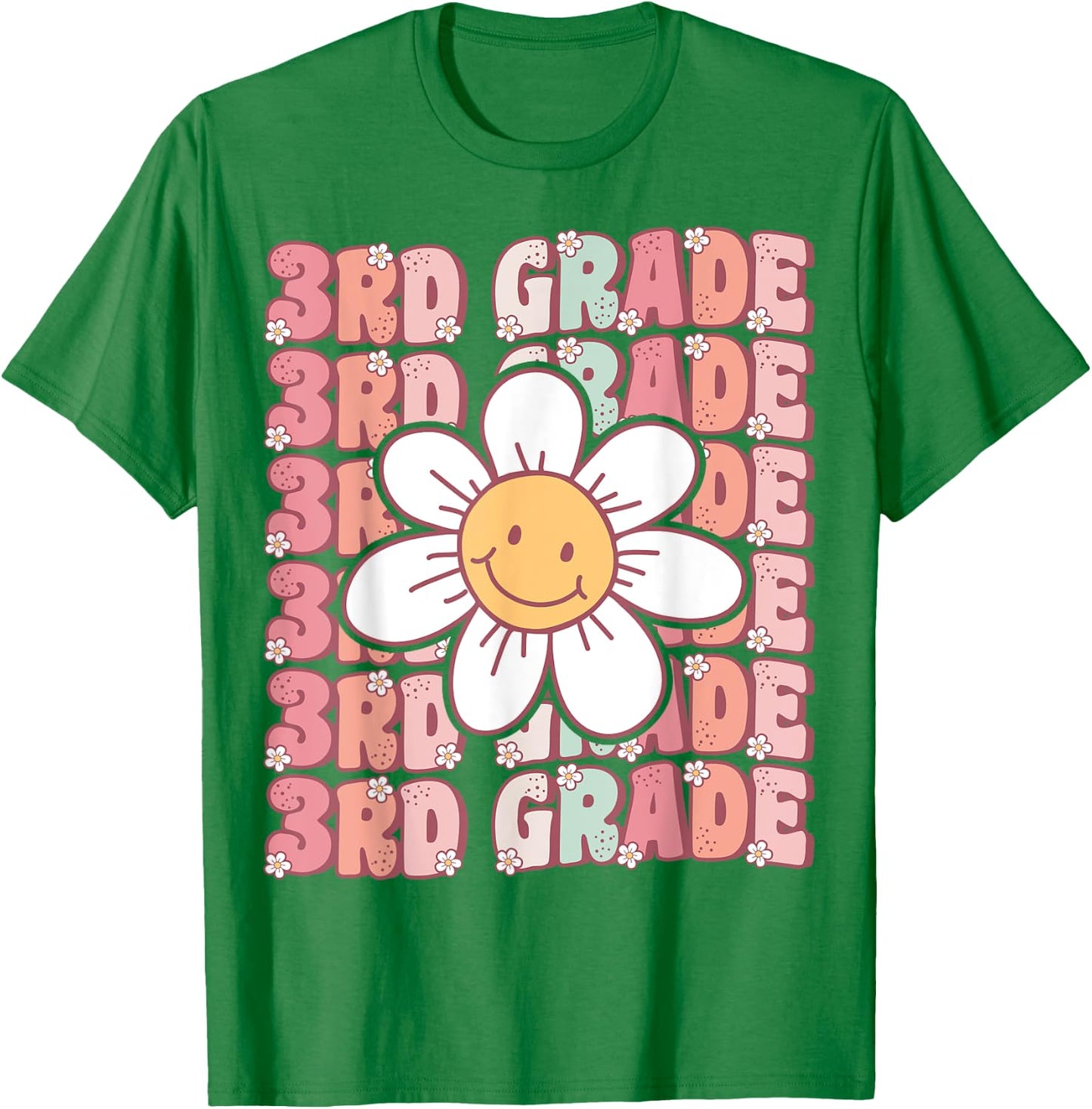 70s Groovy 3rd Grade Back To School First Day of Third Grade T-Shirt - T-Shirt | Irish Green