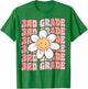 70s Groovy 3rd Grade Back To School First Day of Third Grade T-Shirt - T-Shirt | Irish Green