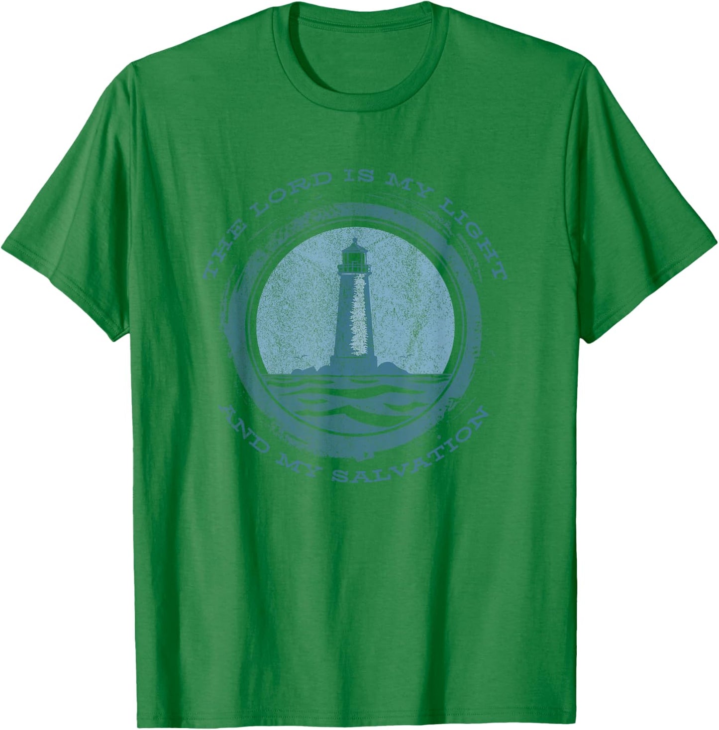 The Lord Is My Light and Salvation Psalm 27:1 Lighthouse T-Shirt - T-Shirt | Irish Green