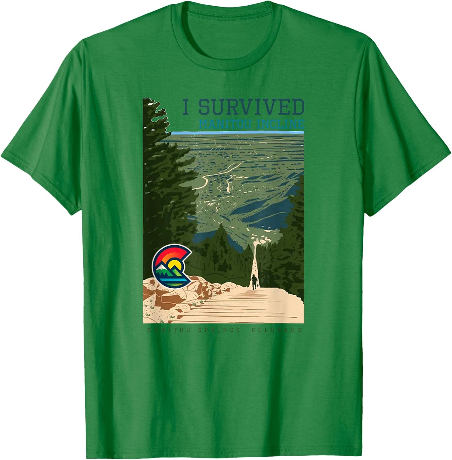 Manitou Incline, Colorado T-Shirt - T-Shirt | Irish Green