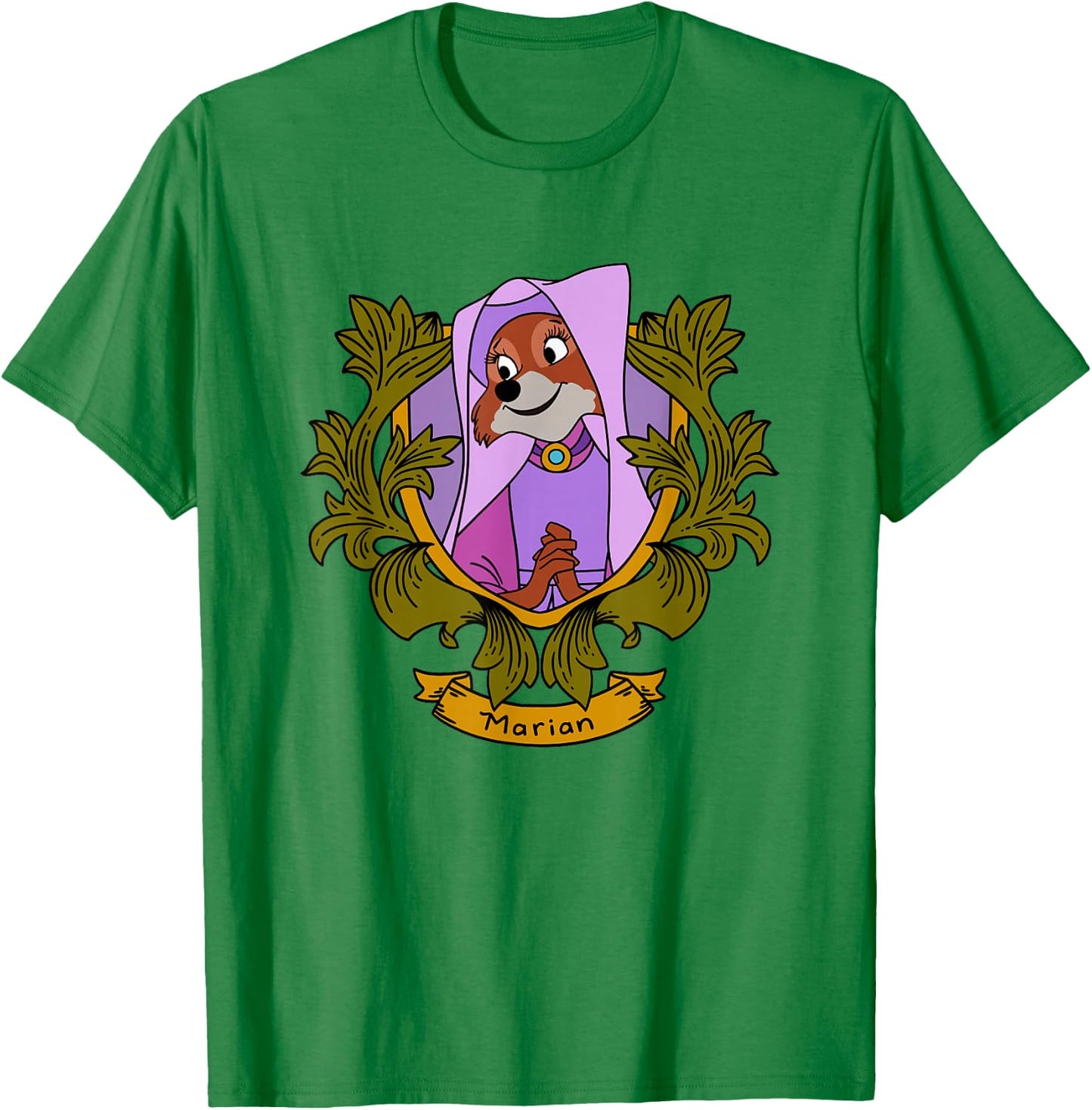 Disney Robin Hood Marian Vintage Floral Portrait T-Shirt - T-Shirt | Irish Green