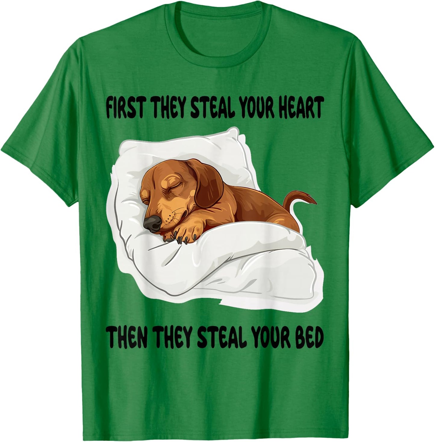 Dachshund Wiener Doxie Sleeping Pajamas Nightgown T-Shirt - T-Shirt | Irish Green