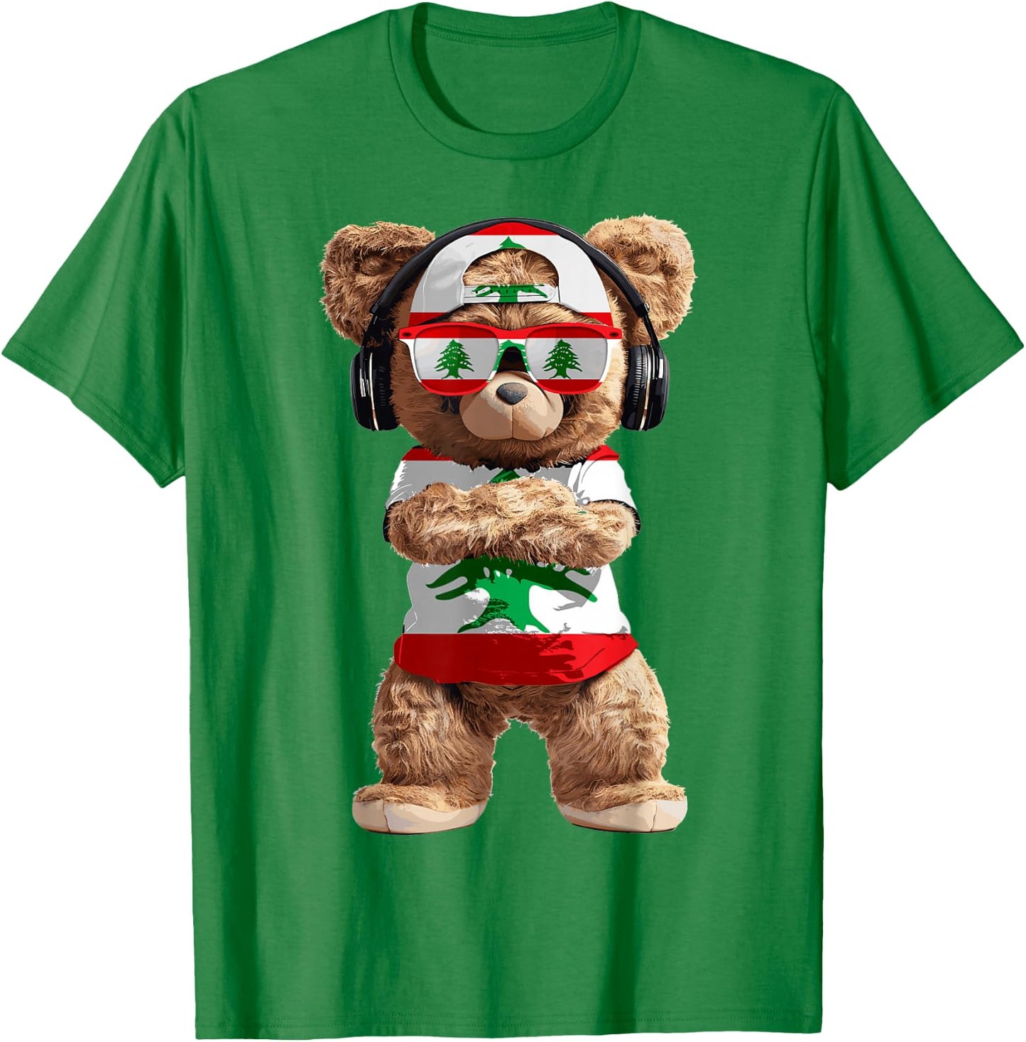 Lebanon Flag Souvenirs Bear Outfit Products Lebanese T-Shirt - T-Shirt | Irish Green