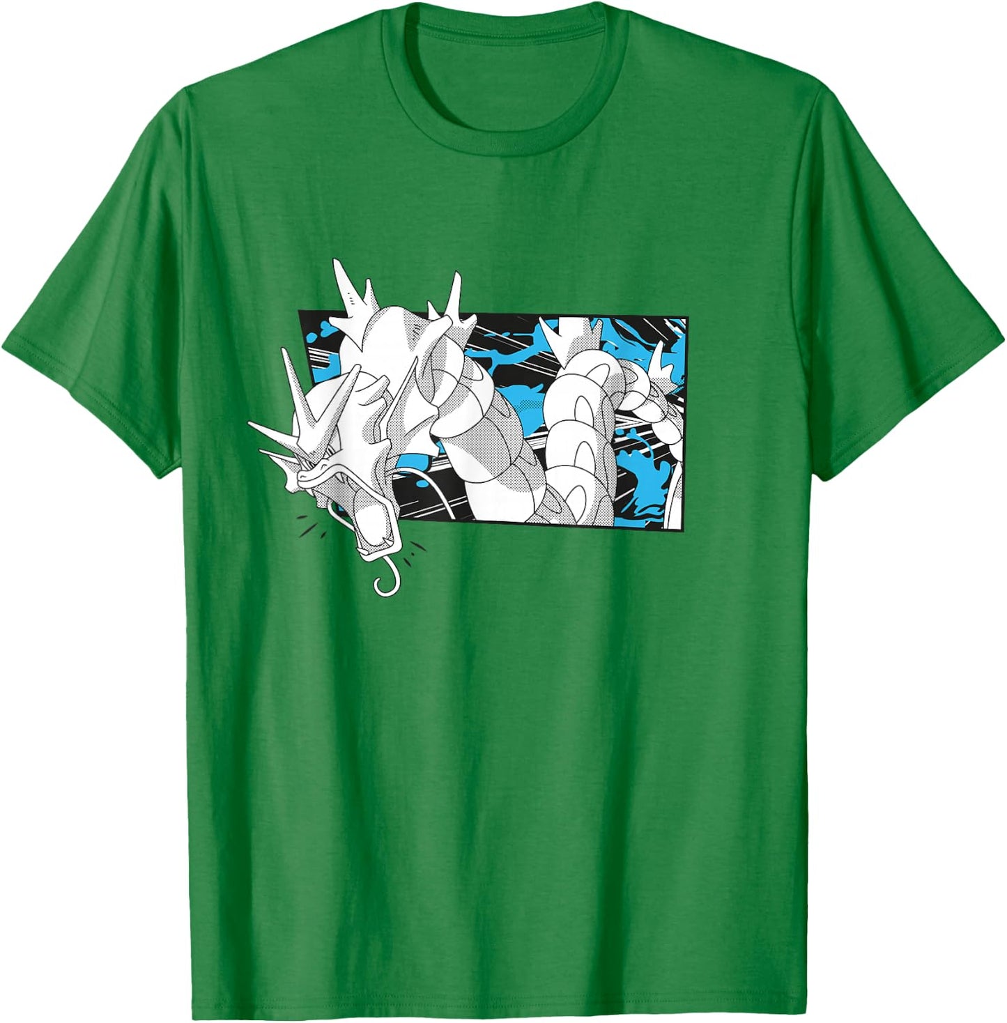 Pokémon Gyarados Full Of Rage Manga Panel Retro Shot T-Shirt - T-Shirt | Irish Green