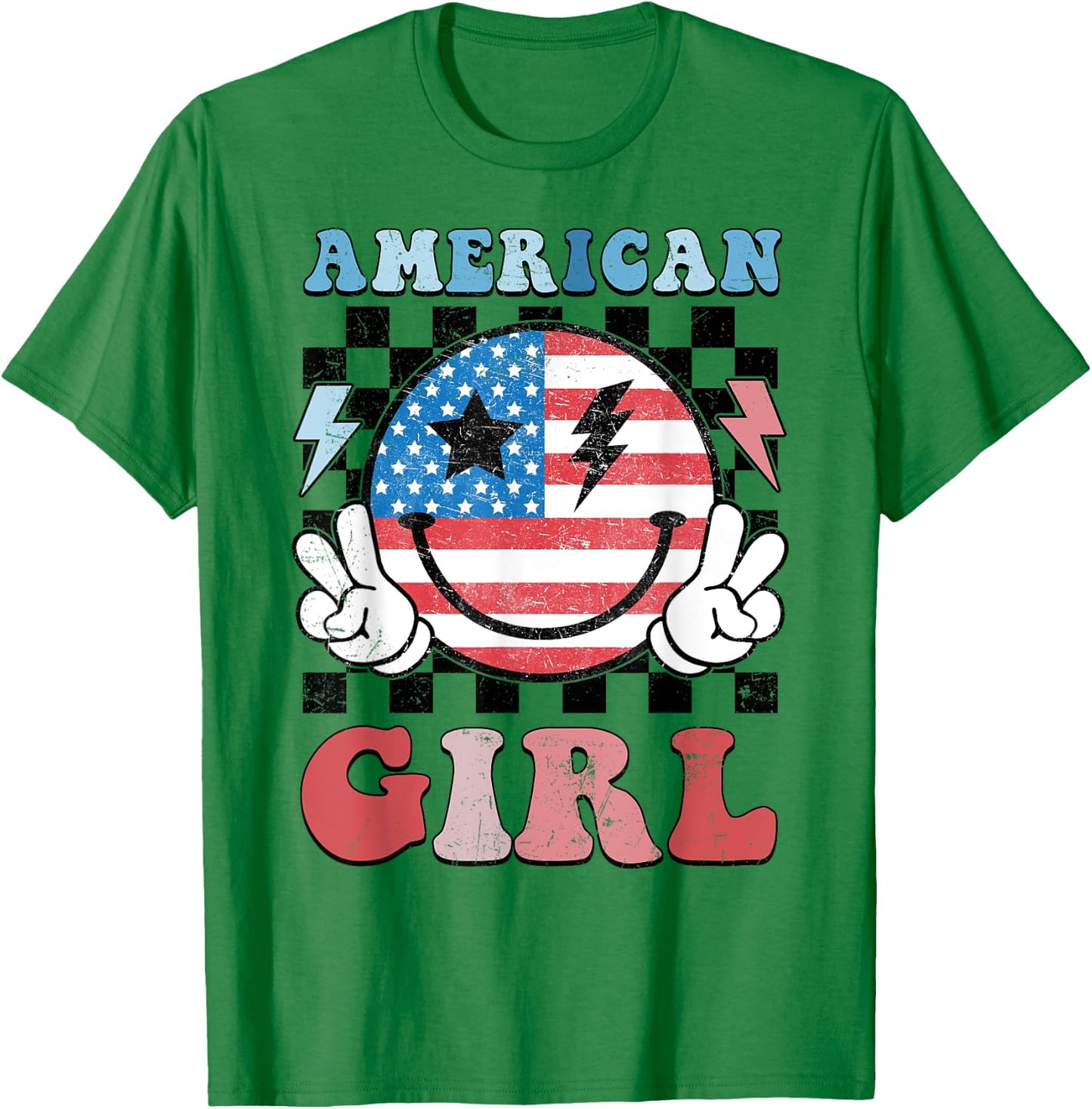 American Girl Toddler Teens Kids 4th of July Patriotic T-Shirt - T-Shirt | Irish Green