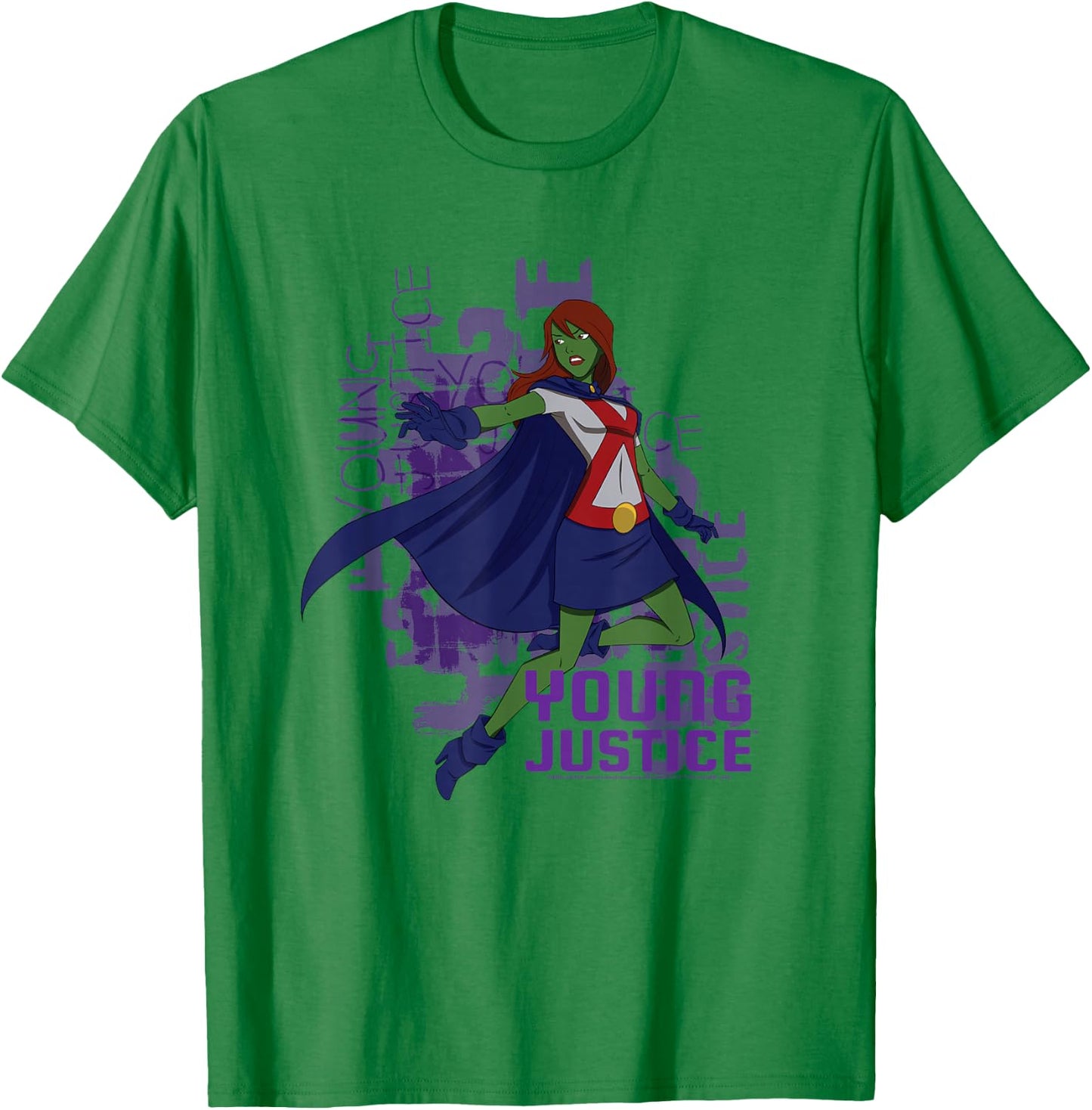 Young Justice Miss Martian With Logo T-Shirt - T-Shirt | Irish Green
