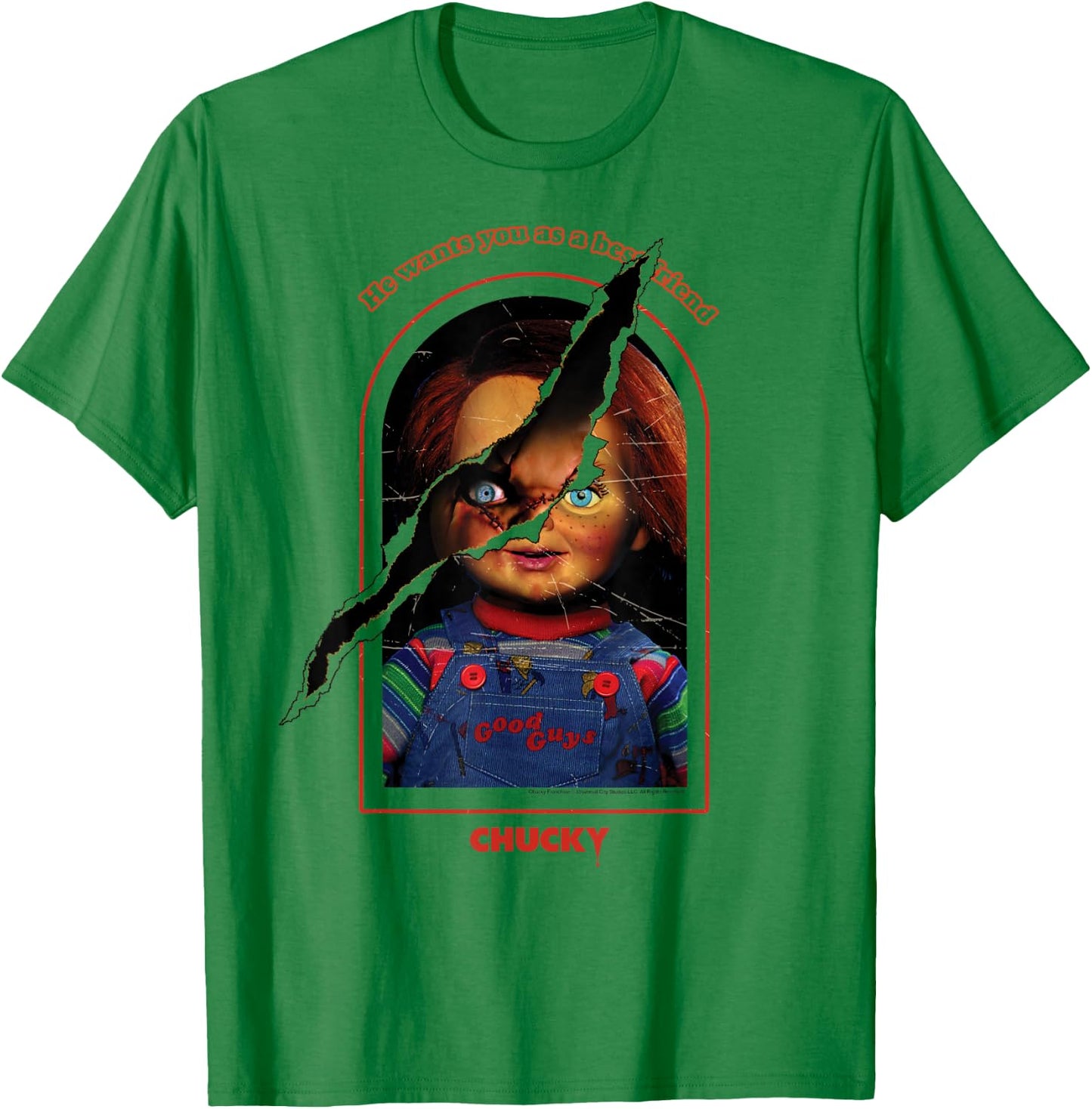 Chucky Split Face T-Shirt - T-Shirt | Irish Green
