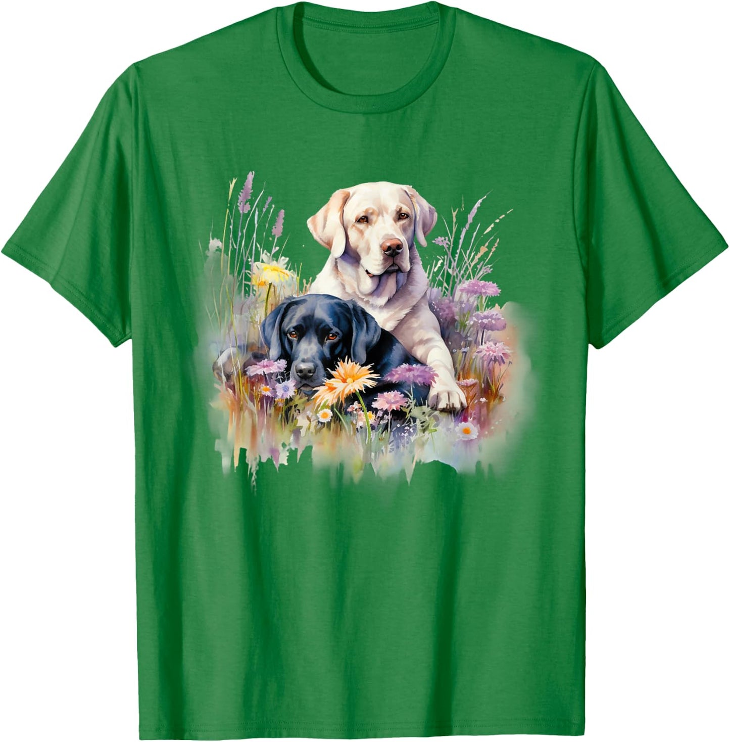 Floral Wildflower Dog Labrador Retriever T-Shirt - T-Shirt | Irish Green