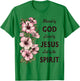 Blessed by God Loved by Jesus Hibiscus Christian T-Shirt - T-Shirt | Irish Green