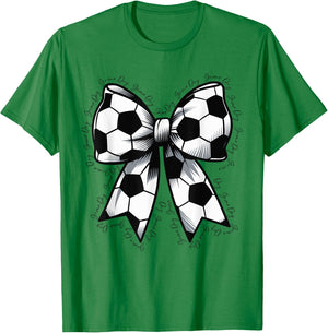 Soccer Game Day Soccer Lover Coquette Bow Soccer Mom Women T-Shirt - T-Shirt | Irish Green