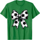 Soccer Game Day Soccer Lover Coquette Bow Soccer Mom Women T-Shirt - T-Shirt | Irish Green