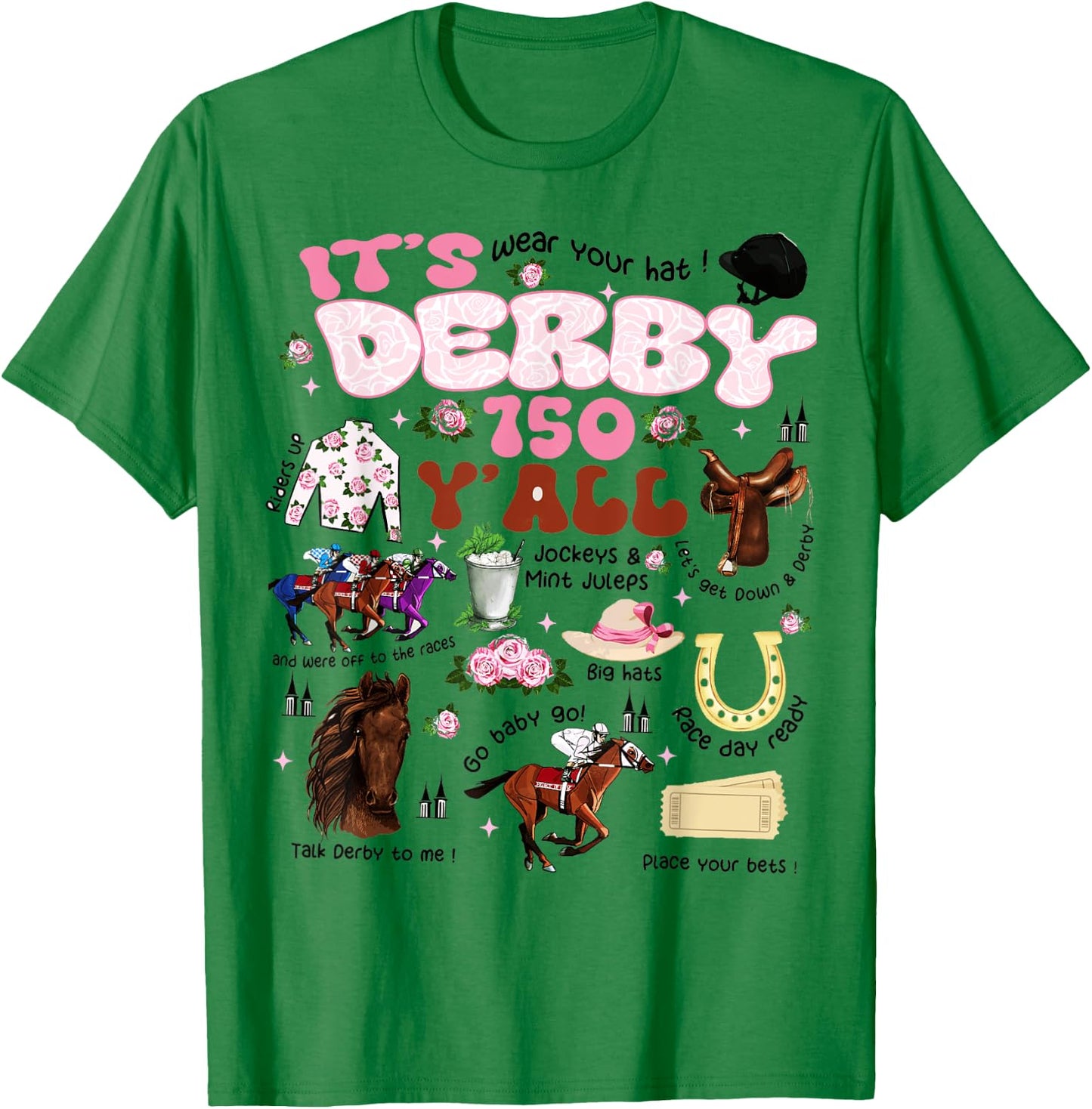 It's Derby 150 Y'All KY Derby Day Men Women Vintage T-Shirt - T-Shirt | Irish Green