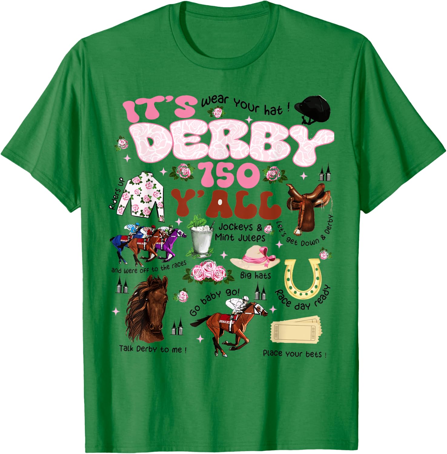 It's Derby 150 Y'All KY Derby Day Men Women Vintage T-Shirt - T-Shirt | Irish Green