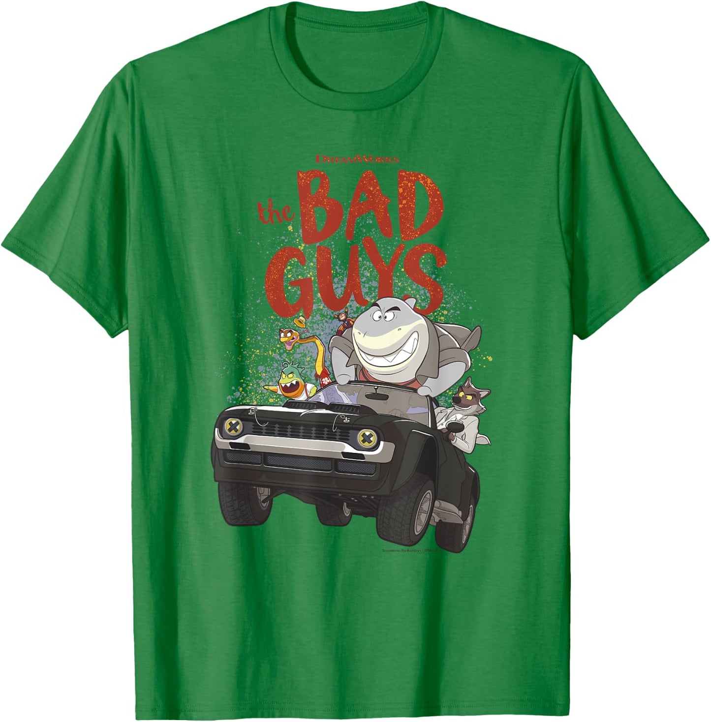 The Bad Guys Group Getaway Vehicle Poster T-Shirt - T-Shirt | Irish Green